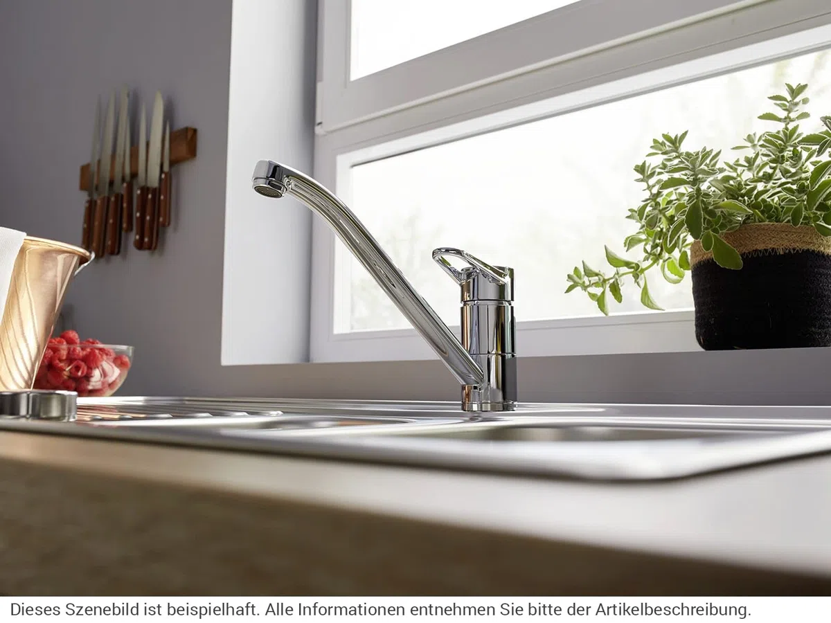 BLANCO WEGA II | Rubinetto da cucina cromato | alta pressione | antiriflusso | cartuccia in ceramica | qualità sicura dell'acqua e risparmio idrico | [4,8 x 25,2 x 18,5 cm)