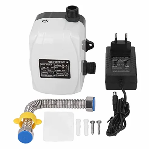 Pompa Booster Acqua 180W Motore Ottone per Aumento Pressione Doccia Cucina Giardino e Uso Domestico