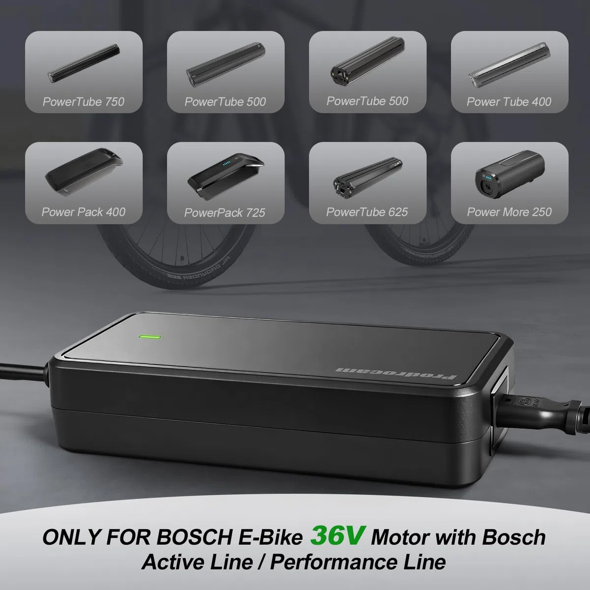 42V 2A Caricabatterie per Bosch Performance/Active Line Plus Alimentatore E-Bike per Batterie da 36V