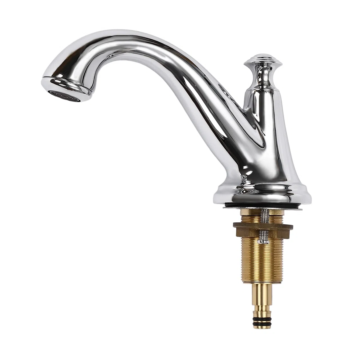 Rubinetto lavabo a 3 fori argento lavabo miscelatore con 2 maniglie, rubinetto per acqua calda e fredda