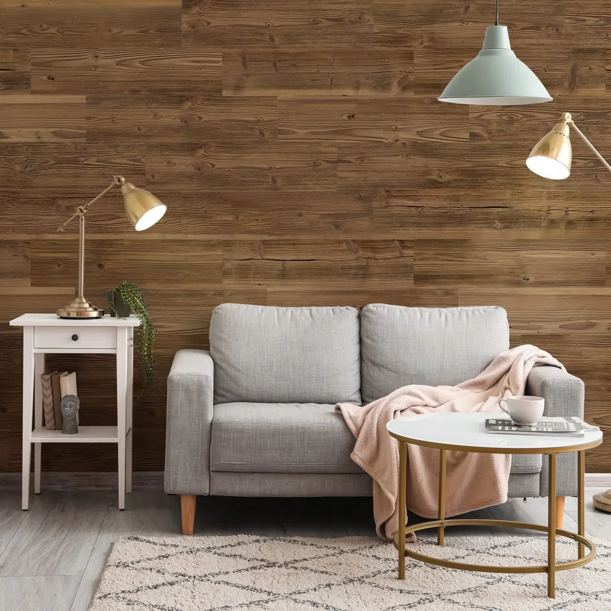 SUN WOOD Stick-it Rivestimento murale legno adesivo in design legno antico //TIROL 01 I 0,48m² Rivestimento Parete Panelli murali adesivo pannello decorativo