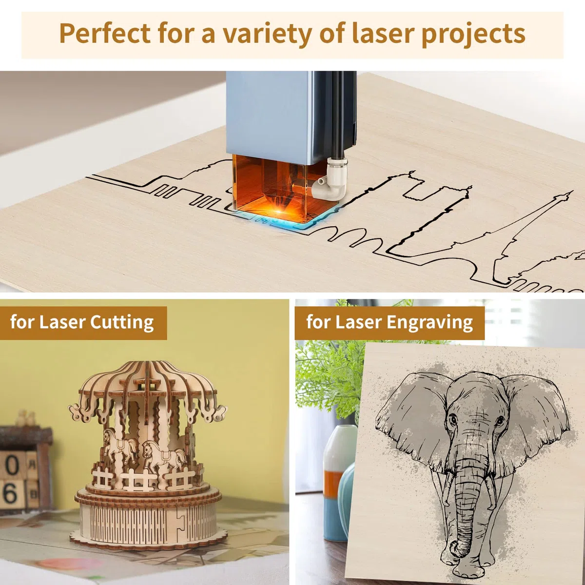 15 pezzi compensato da 3 mm 400 x400 x3 mm compensato di tiglio per taglio laser incisione lavorazione del legno compensato di tiglio 1/8"x15,7"x15,7"