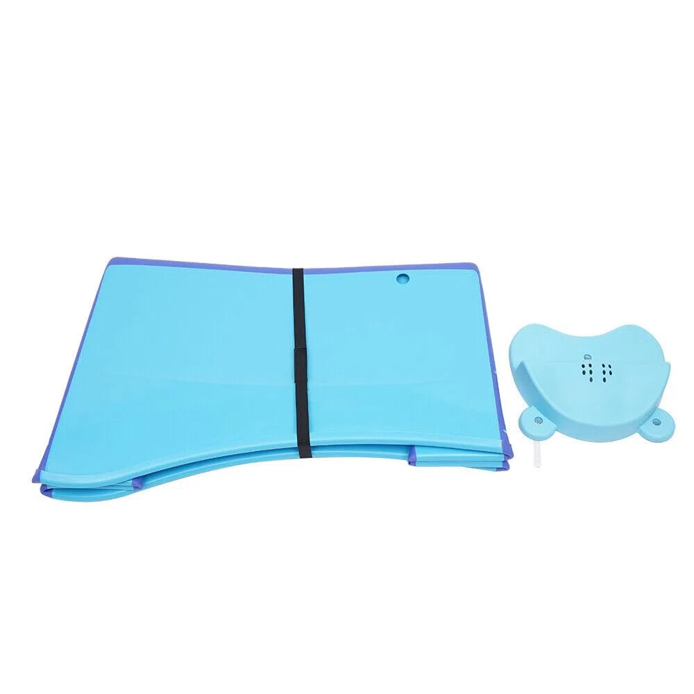 Vasca da bagno pieghevole di grandi dimensioni, per adulti e bambini, portatile, portatile, SPA, secchio rettangolare pieghevole, blu, mobile, per sauna, bagno, massaggio, 98 x 50 x 56 cm