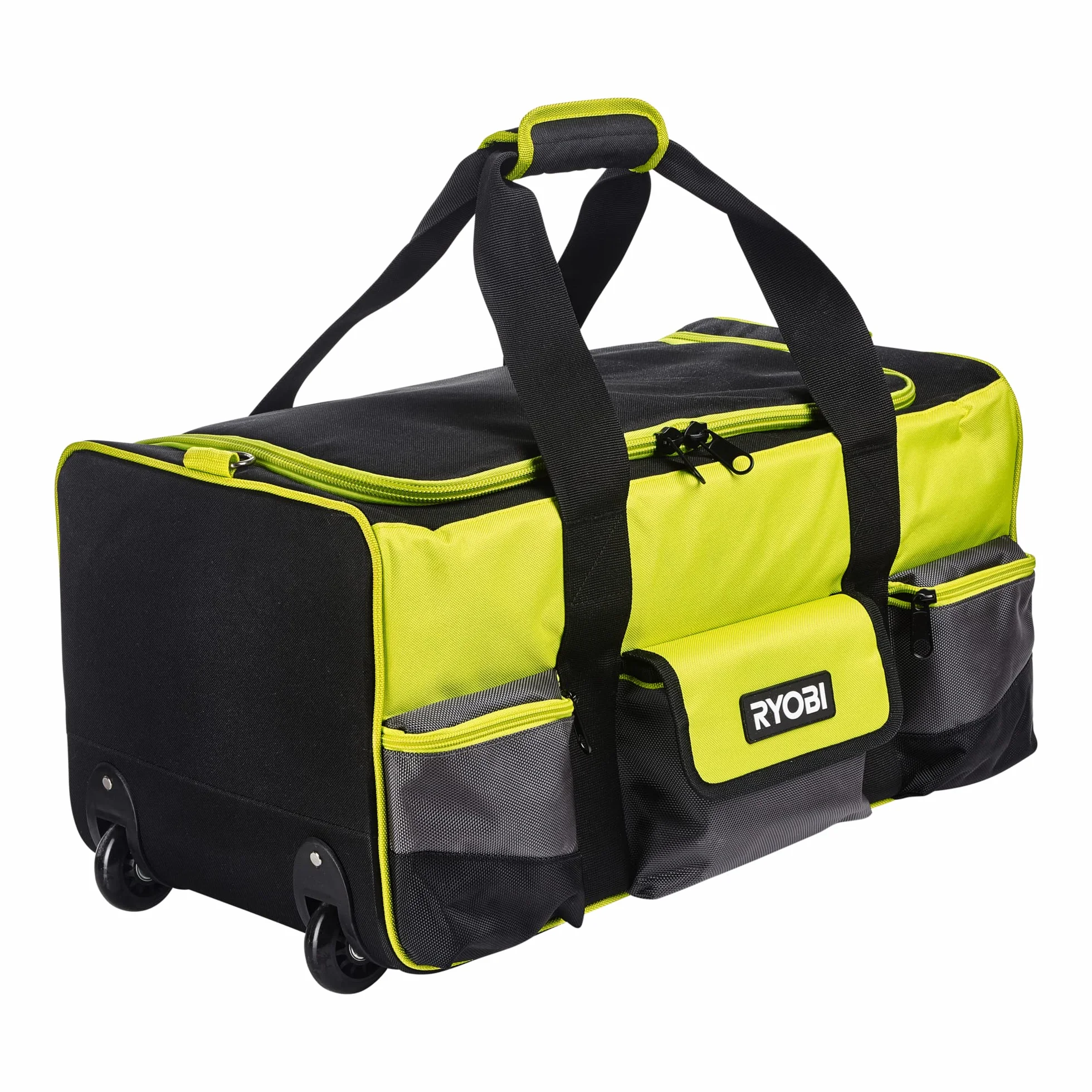 RYOBI - Borsa con fondo rinforzato su ruote (56 x 29 x 30 cm) per 4 o 5 utensili - 2 ruote e manico telescopico per un facile spostamento - Capacità: 49L