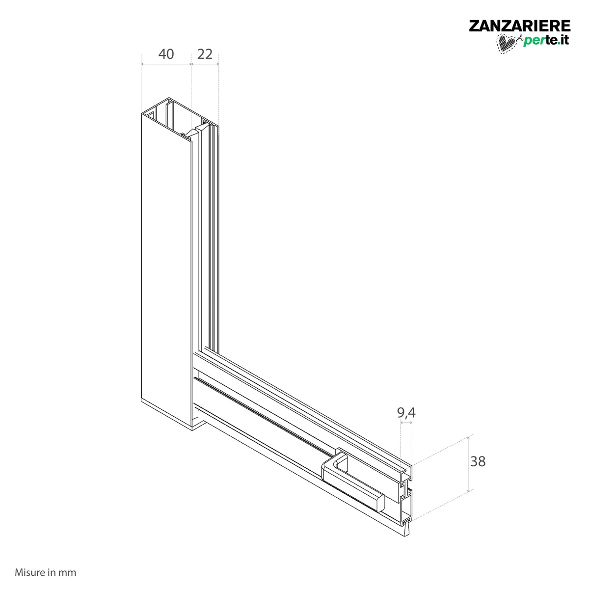 Zanzariera a Rullo "LILIANA" Riducibile per Finestre Con Chiusura Rallentata - Bianca RAL9010 con Rete in Fibra di Vetro Grigia - Made in italy (L 120 x H 170cm)