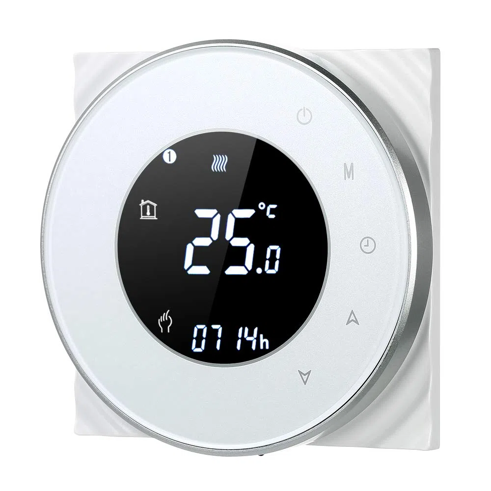 Decdeal Termostato programmabile tramite Wi-Fi, termostato intelligente wireless, con display LCD tattile, nero