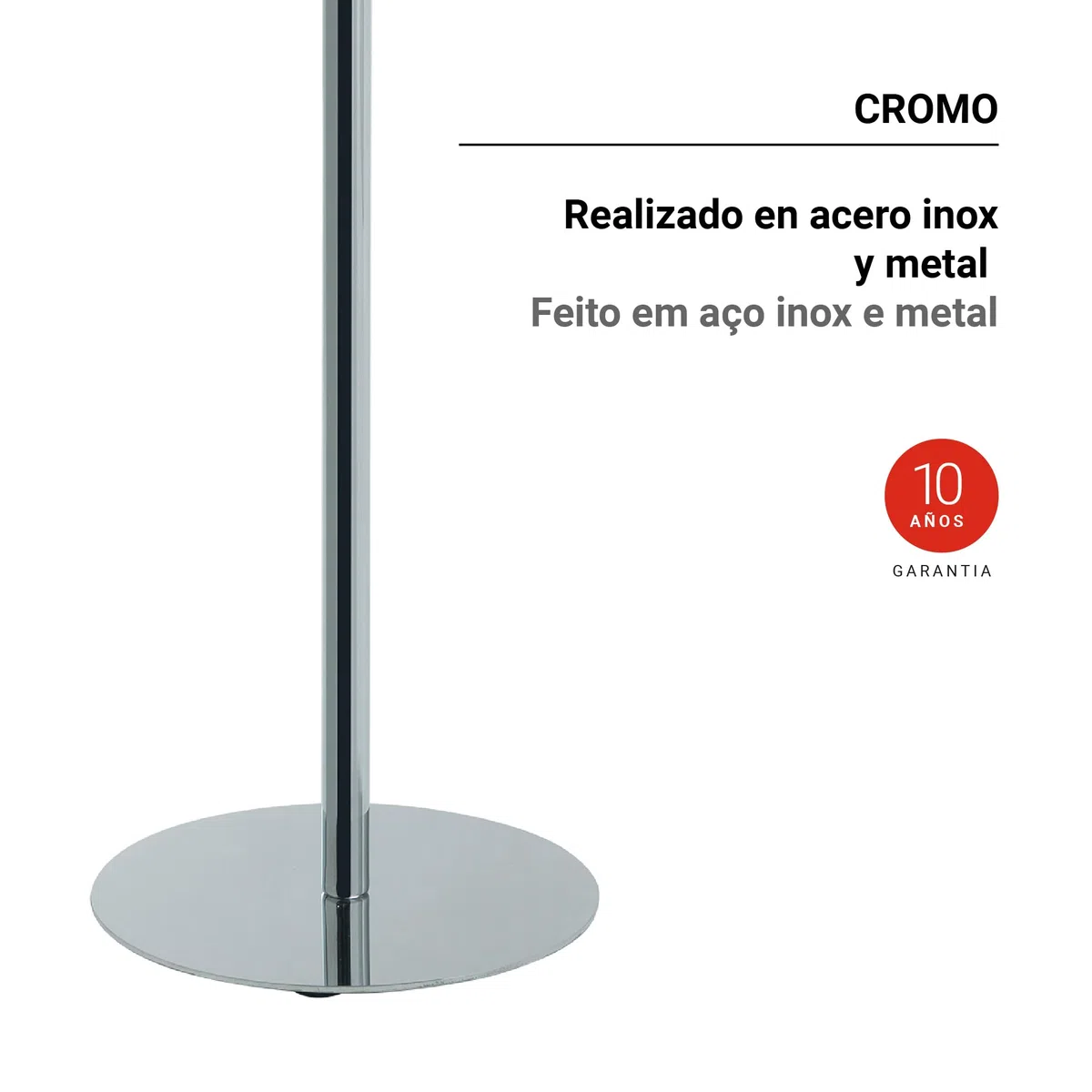 Gedy Circe Piantana Portasciugamani da Terra con 2 Bracci, Piantana Portasalviette Bagno in Acciaio Inox e Metallo Cromato, Base Circolare Diametro Ø25cm Zavorrata Dimensioni P45,3xH79,8cm Peso 2,54kg