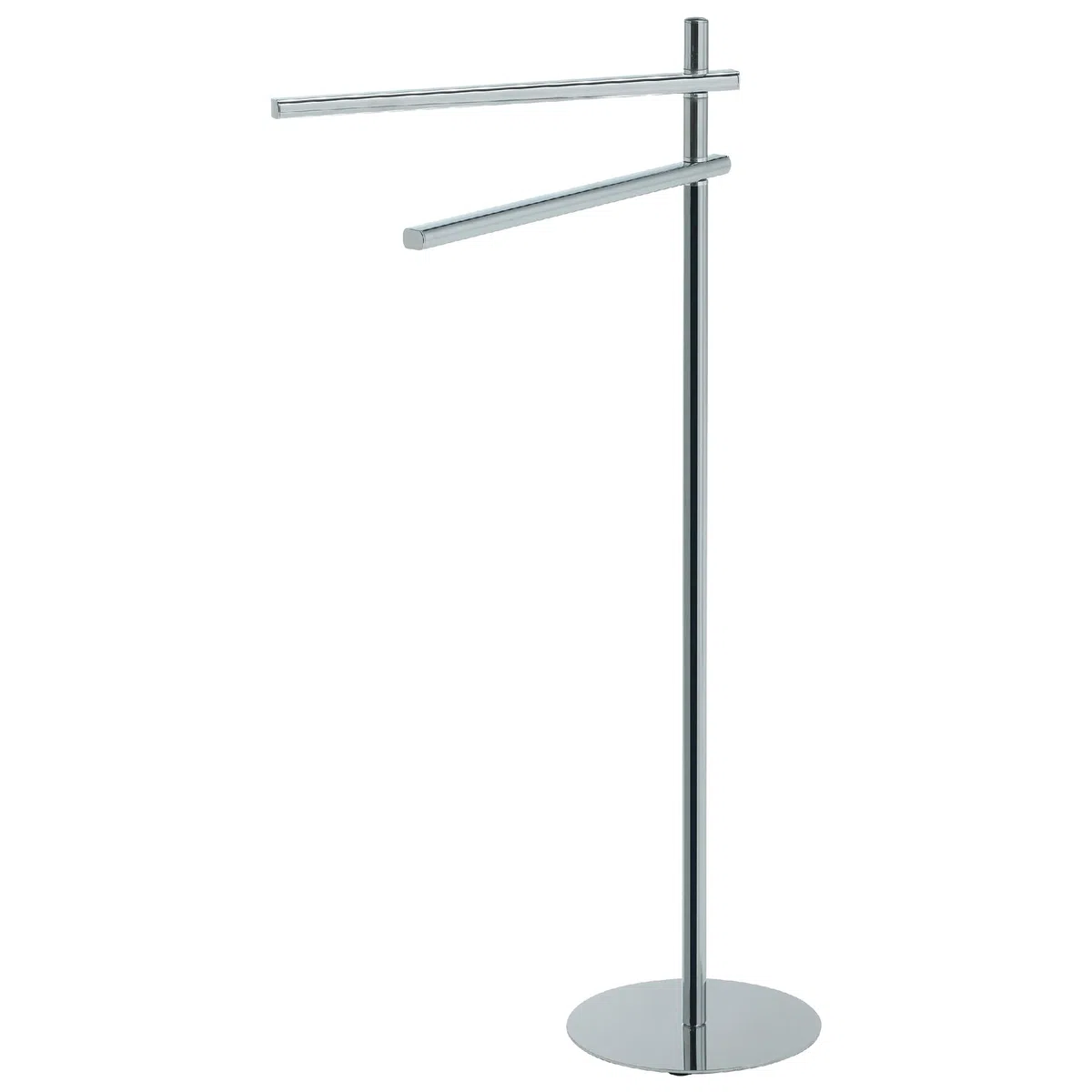Gedy Circe Piantana Portasciugamani da Terra con 2 Bracci, Piantana Portasalviette Bagno in Acciaio Inox e Metallo Cromato, Base Circolare Diametro Ø25cm Zavorrata Dimensioni P45,3xH79,8cm Peso 2,54kg