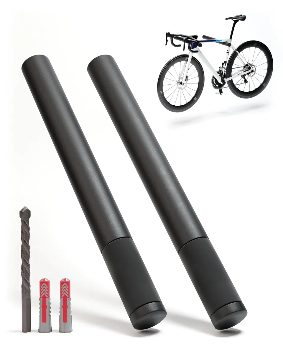 Borgen Supporto bici da parete - Portabici da parete in legno per bici da corsa - In legno di quercia - Supporti bici da MTB, bici da corsa e city bike