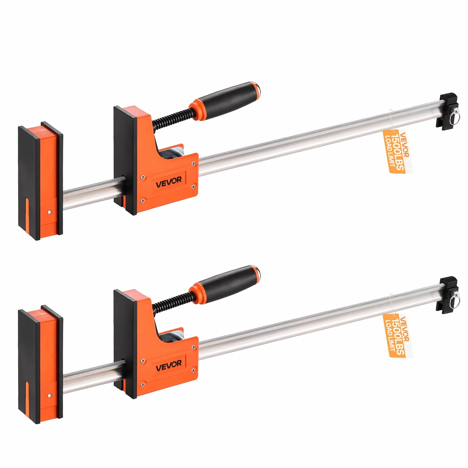 VEVOR Morsetti a Barra per Lavorazione del Legno da 91,4 cm Morsetti a F con Limite di Carico di 680 kg 2 Pezzi, Pressione Uniforme, Plastica ad Alta Resistenza e Acciaio al Carbonio, Arancione
